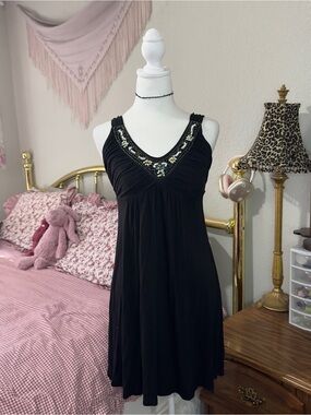 Y2K Black Beaded Sundress